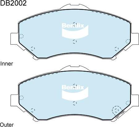 BENDIX DB2002 4WD - Kit de plaquettes de frein, frein à disque cwaw.fr