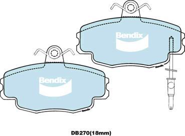 BENDIX DB270 GCT - Kit de plaquettes de frein, frein à disque cwaw.fr