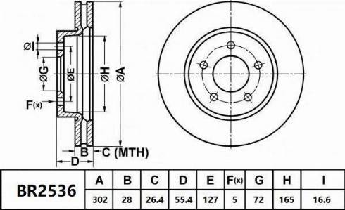 Bendix-AU BR2536 - Disque de frein cwaw.fr