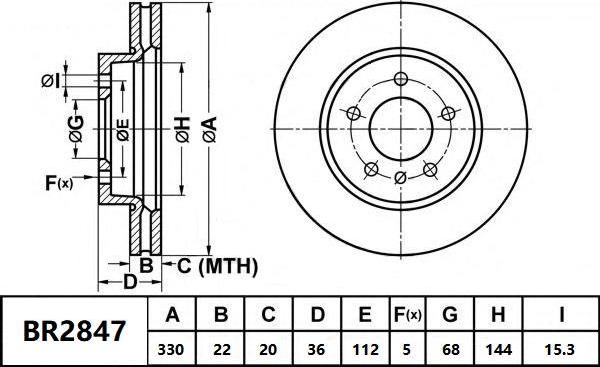 Bendix-AU BR2847 ULT - Disque de frein cwaw.fr