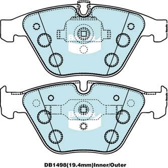 Bendix-AU DB1498 EURO+ - Kit de plaquettes de frein, frein à disque cwaw.fr