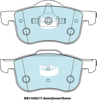 Bendix-AU DB1445 EURO+ - Kit de plaquettes de frein, frein à disque cwaw.fr