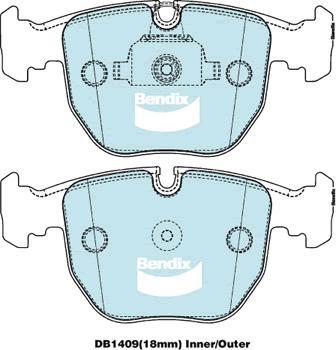 Bendix-AU DB1409 EURO+ - Kit de plaquettes de frein, frein à disque cwaw.fr