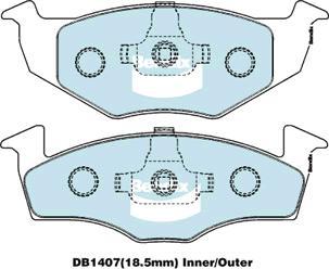 Bendix-AU DB1407 EURO+ - Kit de plaquettes de frein, frein à disque cwaw.fr