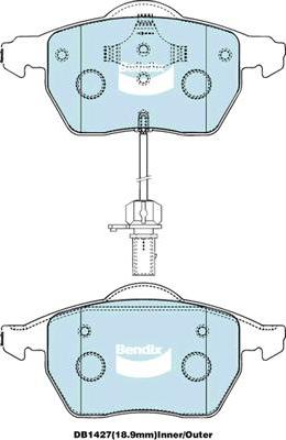 Bendix-AU DB1427 EURO+ - Kit de plaquettes de frein, frein à disque cwaw.fr