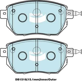 Bendix-AU DB1516 -4WD - Kit de plaquettes de frein, frein à disque cwaw.fr