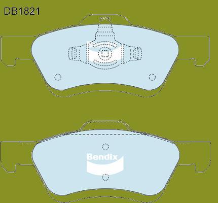 Bendix-AU DB1821 -4WD - Kit de plaquettes de frein, frein à disque cwaw.fr