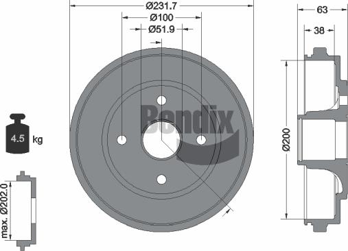 BENDIX Braking BDM1091 - Tambour de frein cwaw.fr