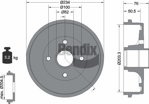 BENDIX Braking BDM1093 - Tambour de frein cwaw.fr