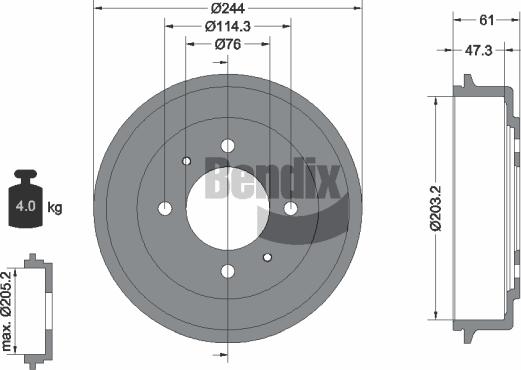 BENDIX Braking BDM1097 - Tambour de frein cwaw.fr