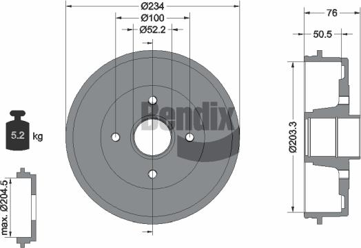 BENDIX Braking BDM1041 - Tambour de frein cwaw.fr