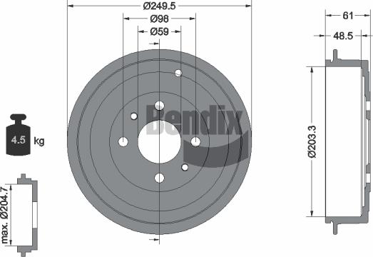 BENDIX Braking BDM1042 - Tambour de frein cwaw.fr