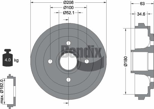 BENDIX Braking BDM1056 - Tambour de frein cwaw.fr