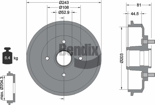 BENDIX Braking BDM1050 - Tambour de frein cwaw.fr