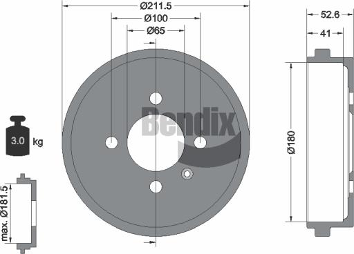 BENDIX Braking BDM1052 - Tambour de frein cwaw.fr