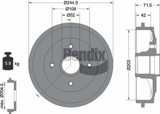 BENDIX Braking BDM1069 - Tambour de frein cwaw.fr