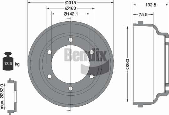 BENDIX Braking BDM1064 - Tambour de frein cwaw.fr