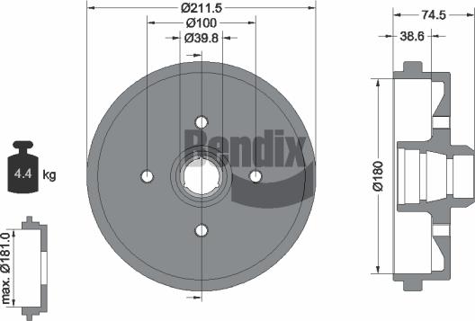 BENDIX Braking BDM1005 - Tambour de frein cwaw.fr