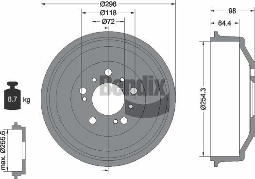 BENDIX Braking BDM1013 - Tambour de frein cwaw.fr