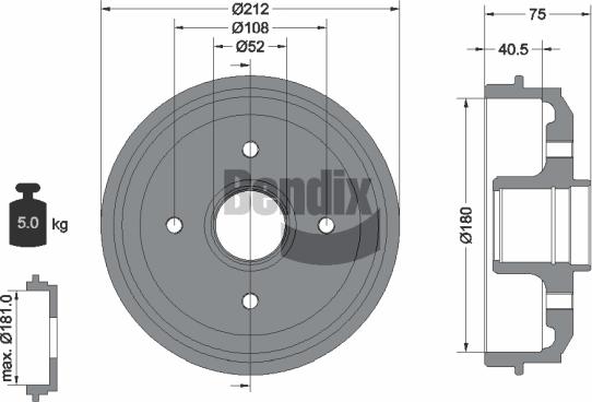 BENDIX Braking BDM1033 - Tambour de frein cwaw.fr