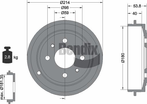 BENDIX Braking BDM1029 - Tambour de frein cwaw.fr