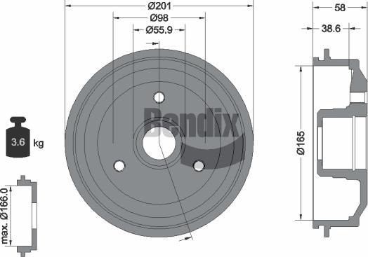 BENDIX Braking BDM1025 - Tambour de frein cwaw.fr