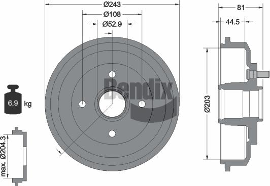 BENDIX Braking BDM1070 - Tambour de frein cwaw.fr