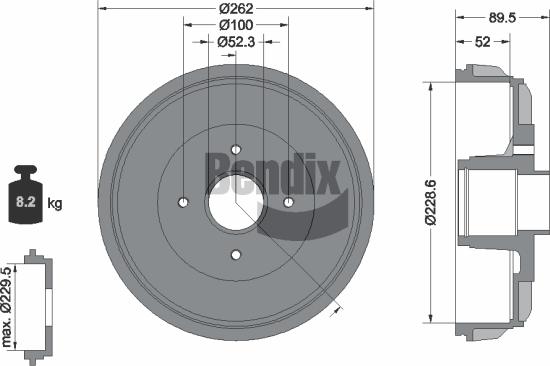 BENDIX Braking BDM1190 - Tambour de frein cwaw.fr