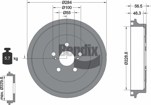 BENDIX Braking BDM1149 - Tambour de frein cwaw.fr