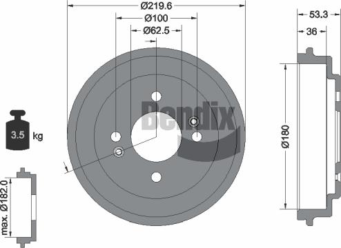 BENDIX Braking BDM1146 - Tambour de frein cwaw.fr