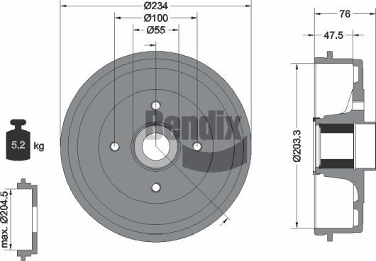 BENDIX Braking BDM1158 - Tambour de frein cwaw.fr