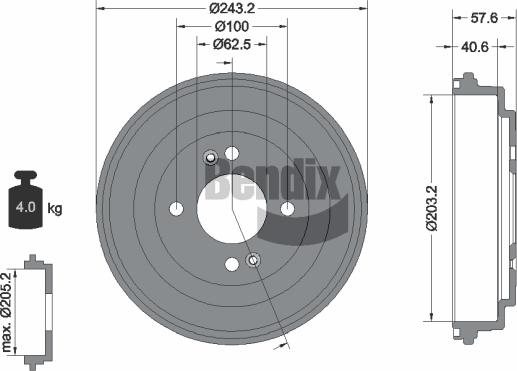 BENDIX Braking BDM1102 - Tambour de frein cwaw.fr