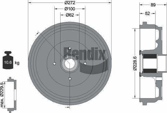 BENDIX Braking BDM1115 - Tambour de frein cwaw.fr