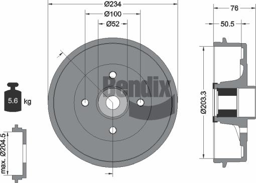 BENDIX Braking BDM1135 - Tambour de frein cwaw.fr