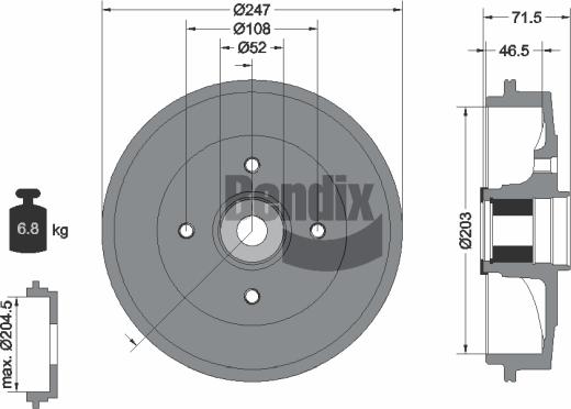 BENDIX Braking BDM1130 - Tambour de frein cwaw.fr