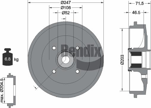 BENDIX Braking BDM1129 - Tambour de frein cwaw.fr