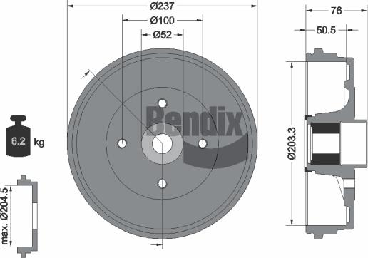 BENDIX Braking BDM1128 - Tambour de frein cwaw.fr