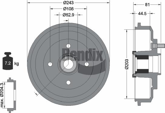 BENDIX Braking BDM1127 - Tambour de frein cwaw.fr