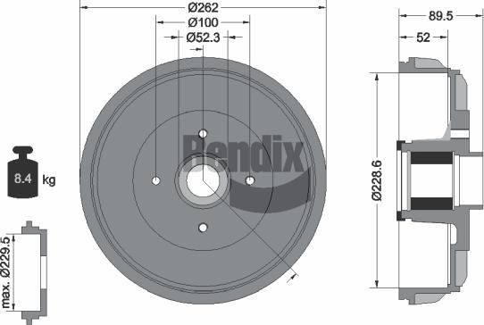 BENDIX Braking BDM1173 - Tambour de frein cwaw.fr