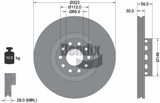 BENDIX Braking BDS1994HC - Disque de frein cwaw.fr