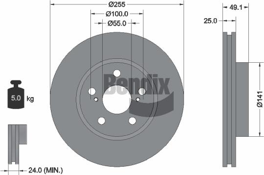 BENDIX Braking BDS1995 - Disque de frein cwaw.fr