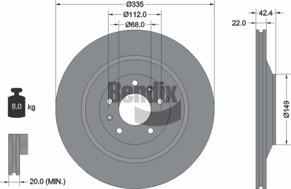 BENDIX Braking BDS1990HC - Disque de frein cwaw.fr