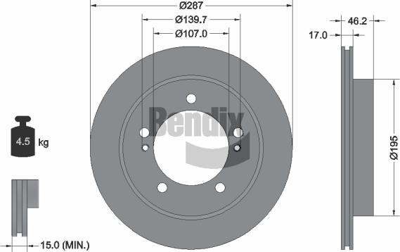 BENDIX Braking BDS1998 - Disque de frein cwaw.fr