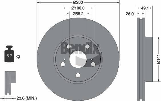 BENDIX Braking BDS1900 - Disque de frein cwaw.fr