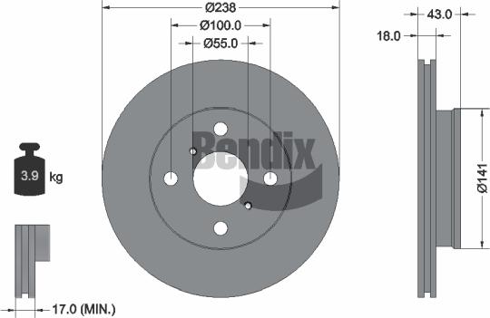 BENDIX Braking BDS1982 - Disque de frein cwaw.fr