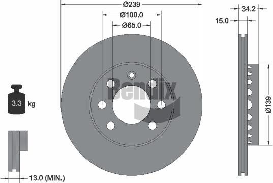 BENDIX Braking BDS1939 - Disque de frein cwaw.fr