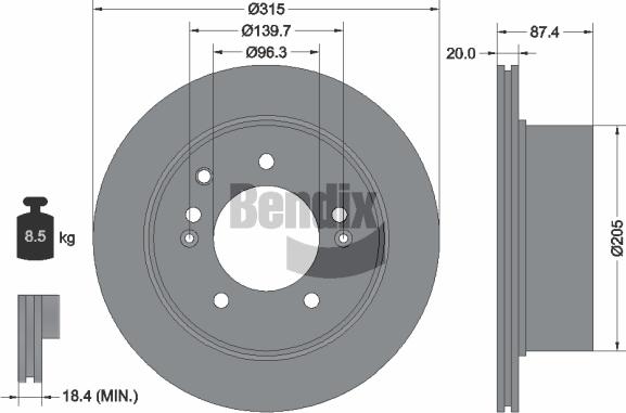 BENDIX Braking BDS1934 - Disque de frein cwaw.fr