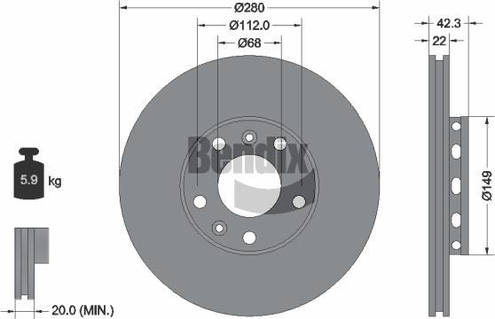 BENDIX Braking BDS1930 - Disque de frein cwaw.fr