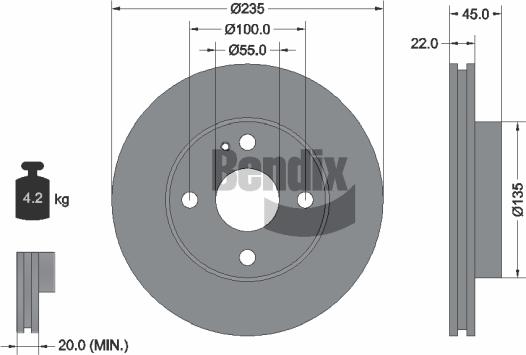 BENDIX Braking BDS1937 - Disque de frein cwaw.fr