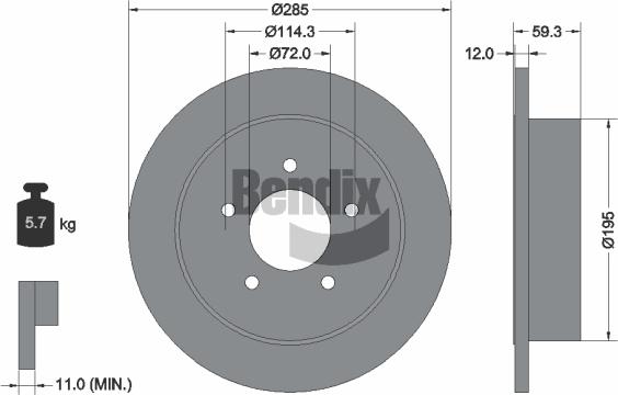 BENDIX Braking BDS1925 - Disque de frein cwaw.fr